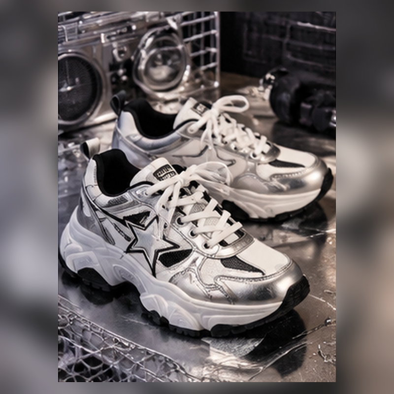 Silver Retro Runner Sneakers
