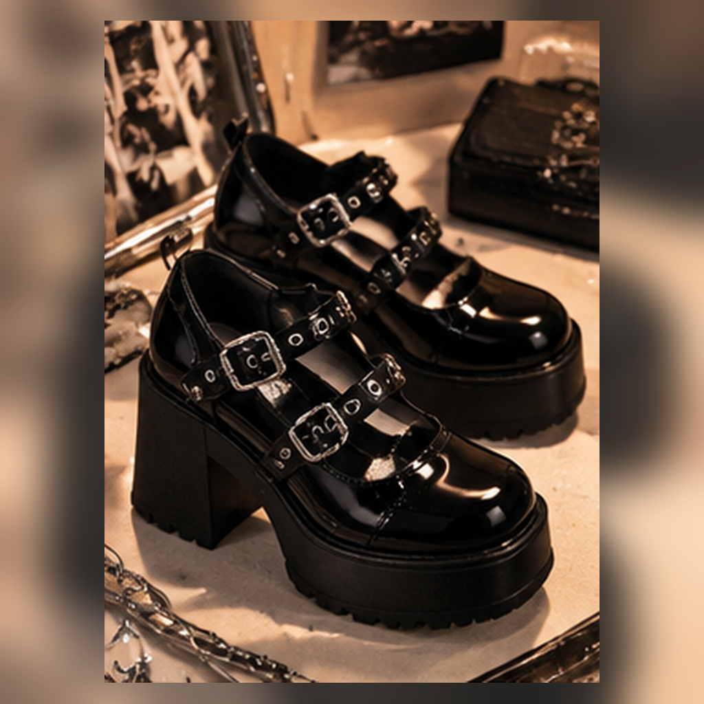 Black Buckle Platform Shoes — featured product
