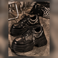 Black Chain-Detail Chunky Lace-Up Shoes — featured product
