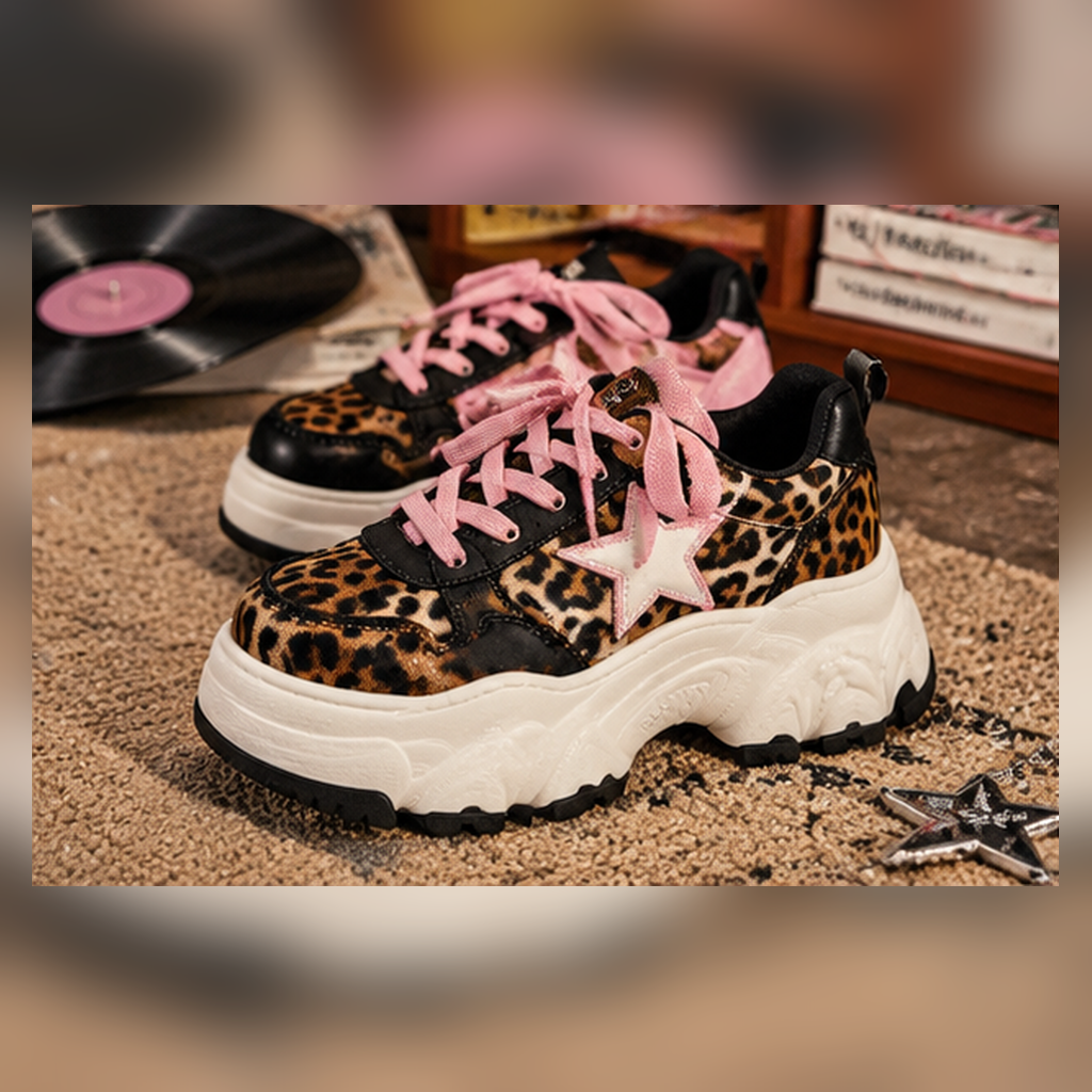 Leopard Star Platform Sneakers — featured product