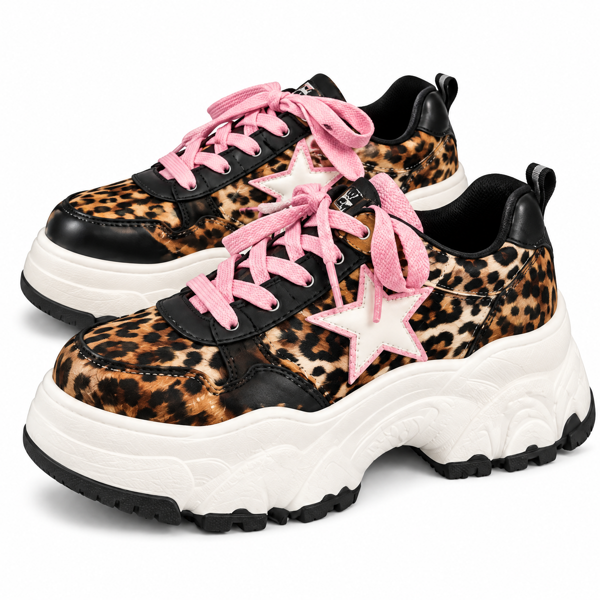 Leopard Star Platform Sneakers — product silhouette