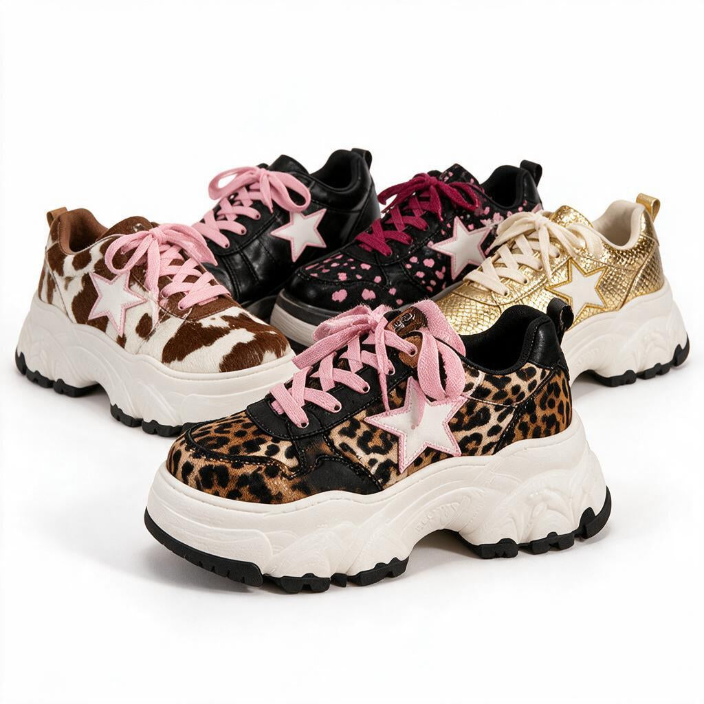 Leopard Star Platform Sneakers — alternate color reference