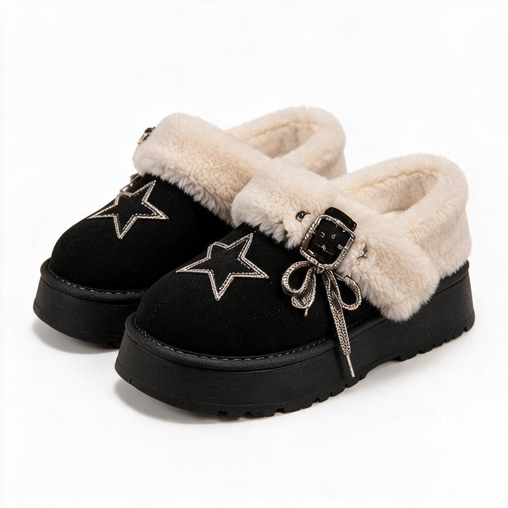 Brown Shearling-Look Star Clogs — alternate color reference